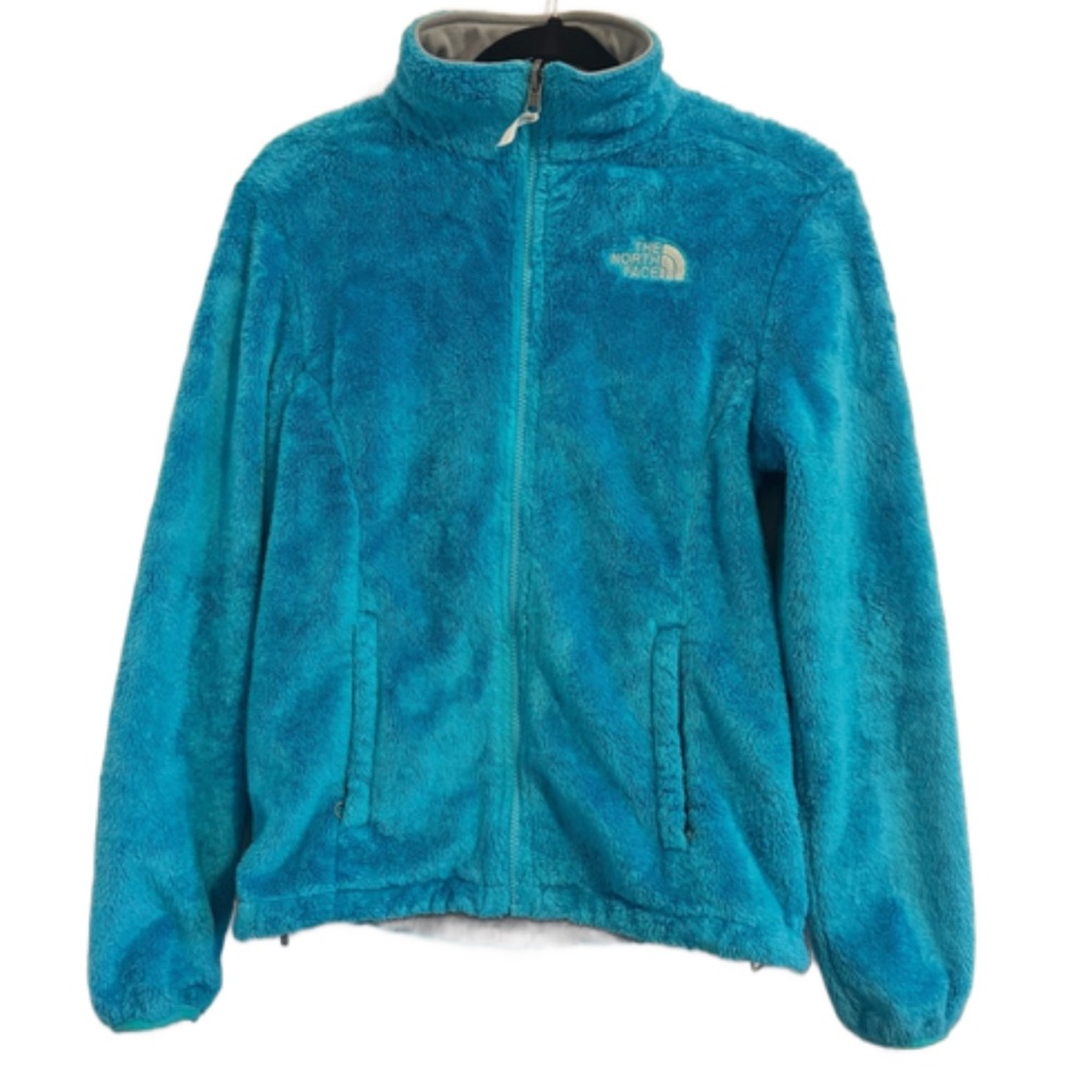 The North Face Blue Teddy Jacket Plush Fleece Stand-Up Collar